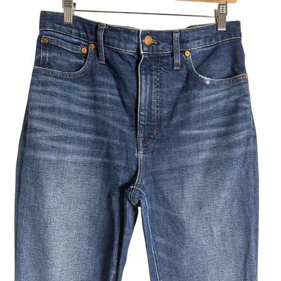 Madewell Slim Demi-Boot High Rise Raw Hem Denim Blue Jeans Size 29 - Picture 2 of 10